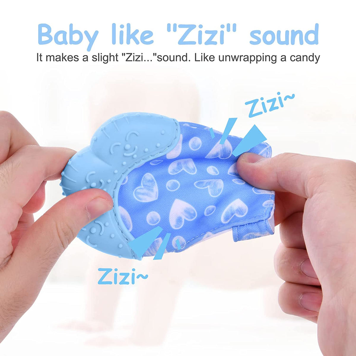 Rokavica z grizalom za masažo dlesni BabyPlanet - Oranžna image 5