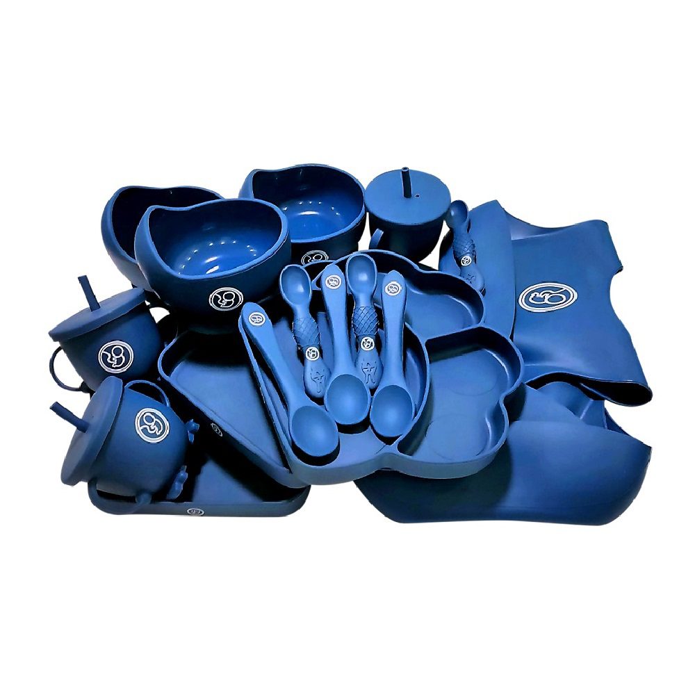 PREMIUM paket silikonskih izdelkov z vakuumsko pritrditvijo BabyPlanet - Temno Modra image