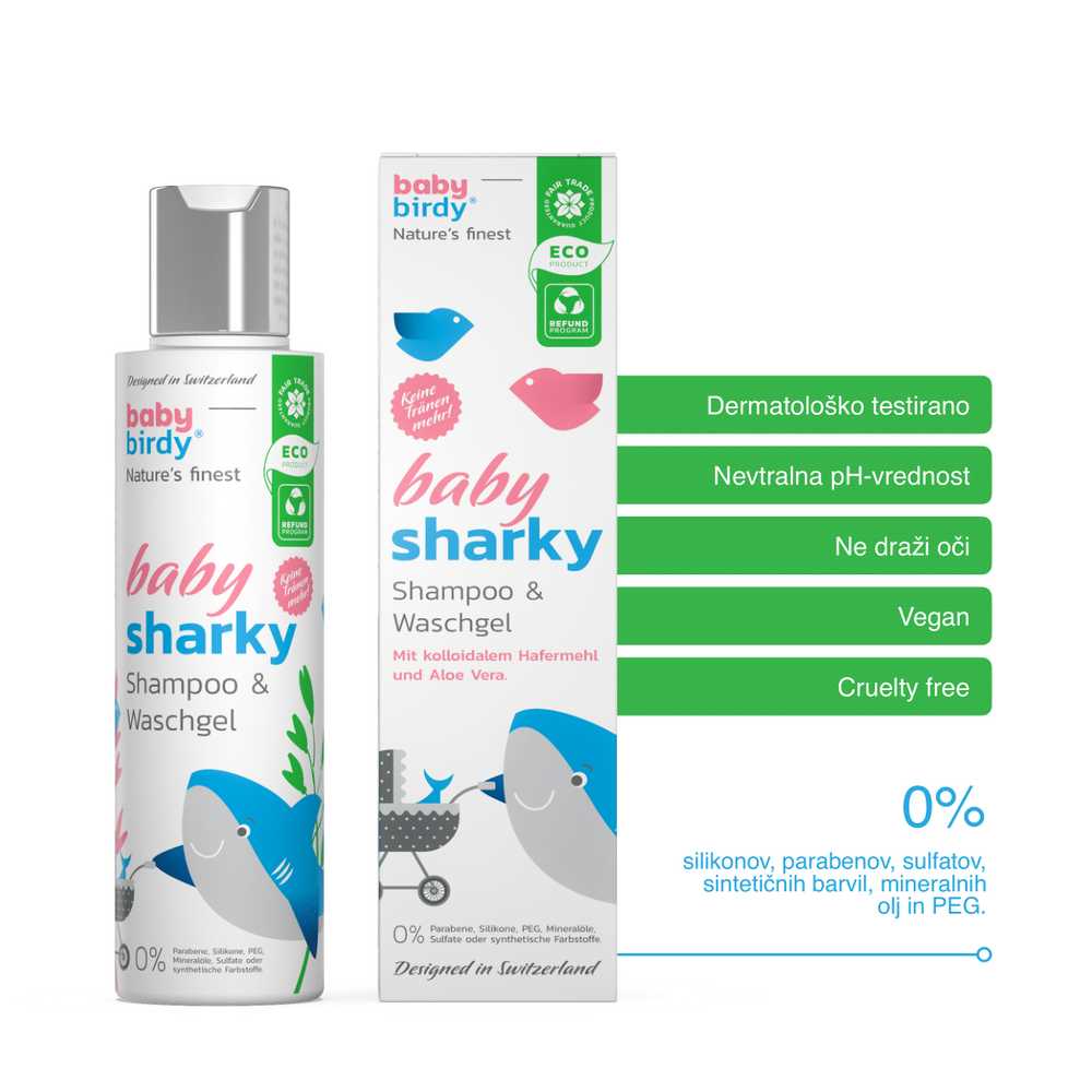 Otroški šampon in gel za umivanje BabySharky image 1
