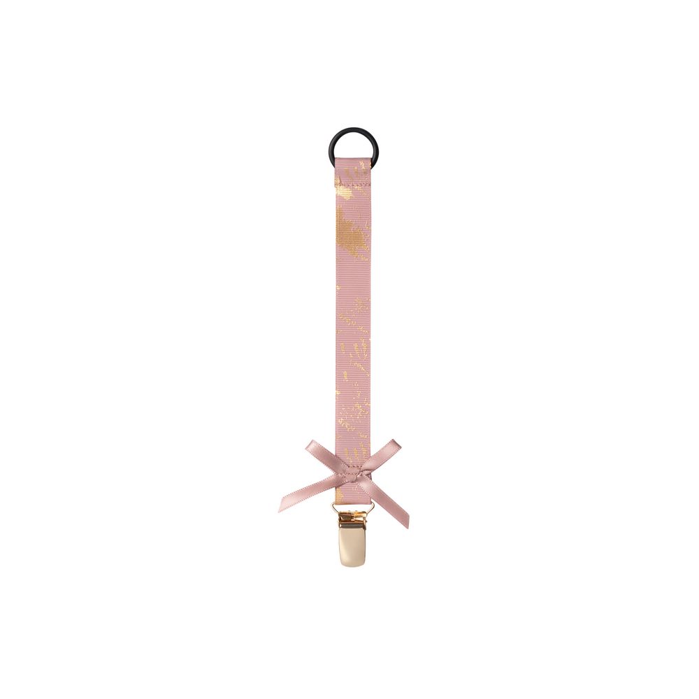 Drzalo za dudo pacifier clip pink golden collection grande